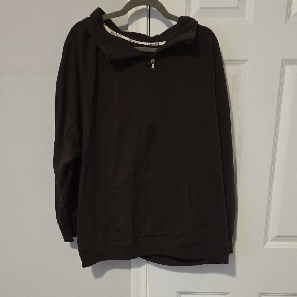 Brown Half-Zip Hoodie